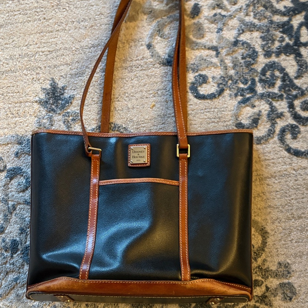 Dooney & Bourke Black and Tan Tote Bag